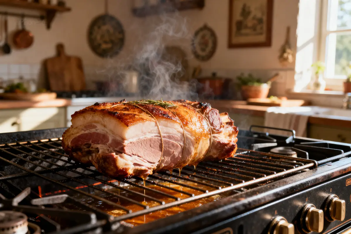 Rôti de porc doré au four cuisine le temps de cuisson d'un rôti de porc